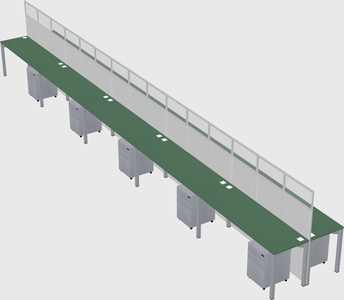 Shared rectangular cubicle