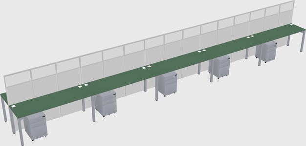 Shared rectangular cubicle