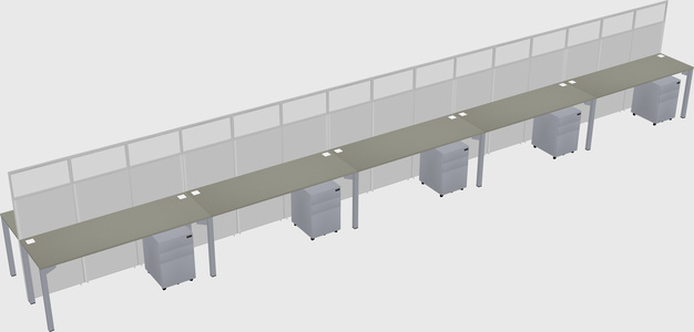 Shared rectangular cubicle