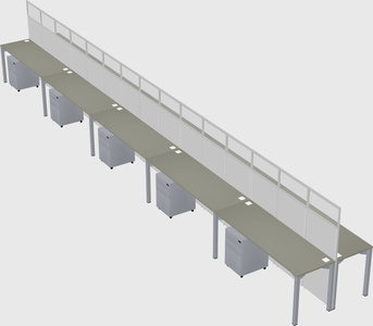 Shared rectangular cubicle