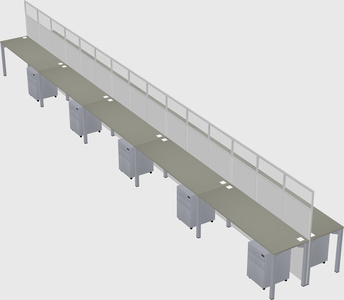 Shared rectangular cubicle