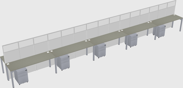 Shared rectangular cubicle