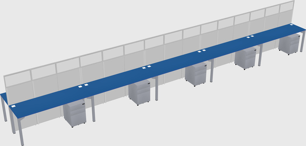 Shared rectangular cubicle