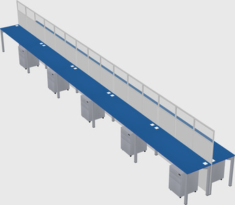 Shared rectangular cubicle