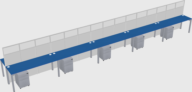 Shared rectangular cubicle