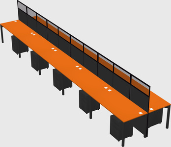 Shared rectangular cubicle