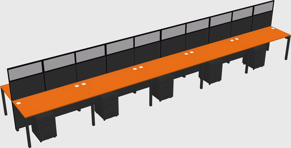 Shared rectangular cubicle