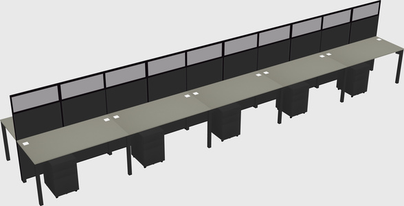 Shared rectangular cubicle