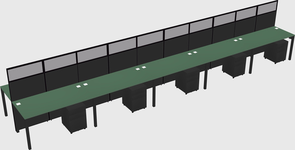 Shared rectangular cubicle
