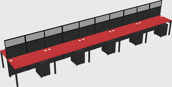 Shared rectangular cubicle