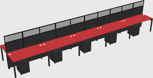 Shared rectangular cubicle