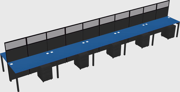 Shared rectangular cubicle