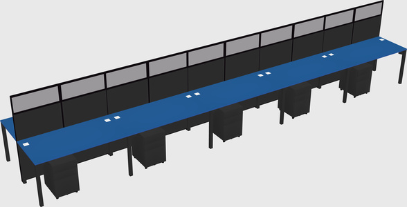 Shared rectangular cubicle