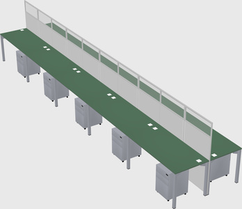 Shared rectangular cubicle