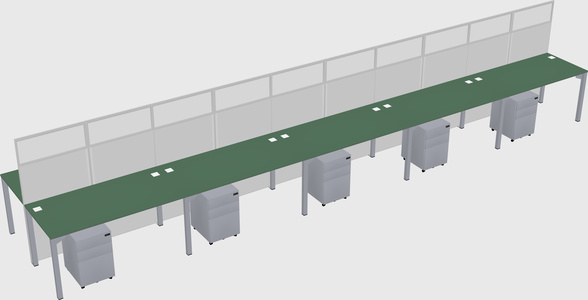 Shared rectangular cubicle