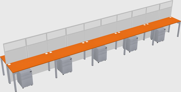 Shared rectangular cubicle