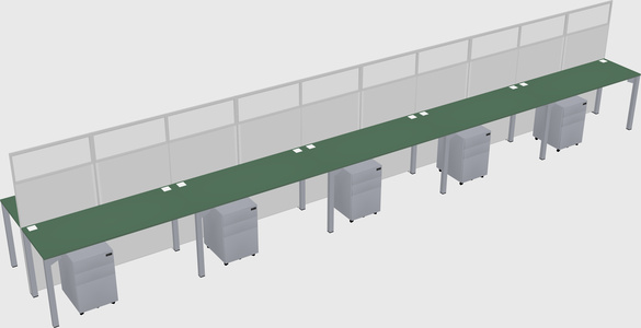 Shared rectangular cubicle