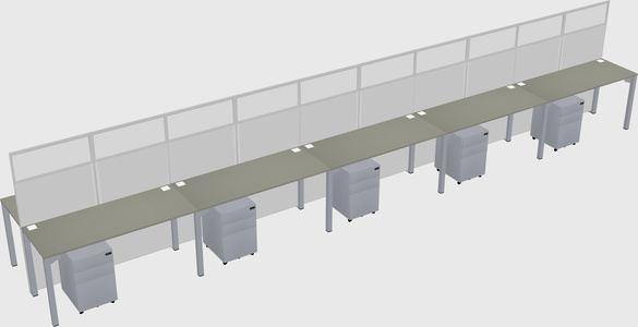 Shared rectangular cubicle