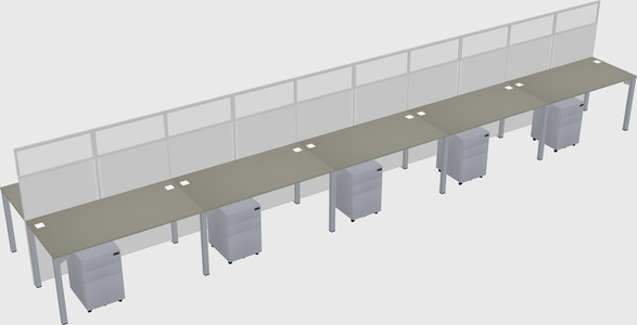 Shared rectangular cubicle