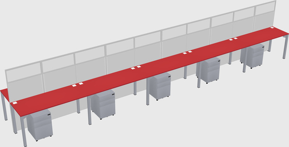 Shared rectangular cubicle