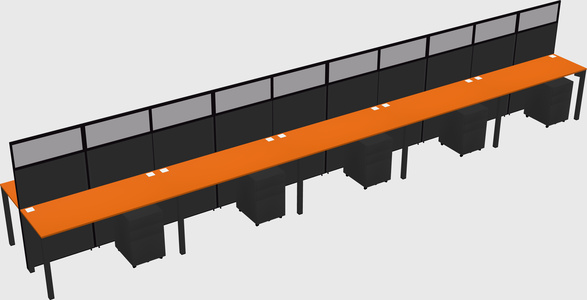 Shared rectangular cubicle