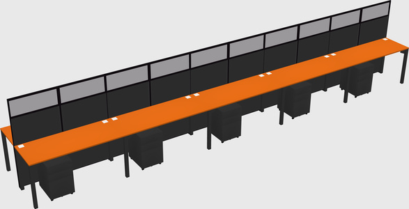 Shared rectangular cubicle