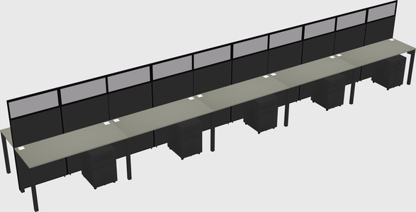 Shared rectangular cubicle