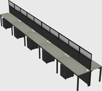 Shared rectangular cubicle