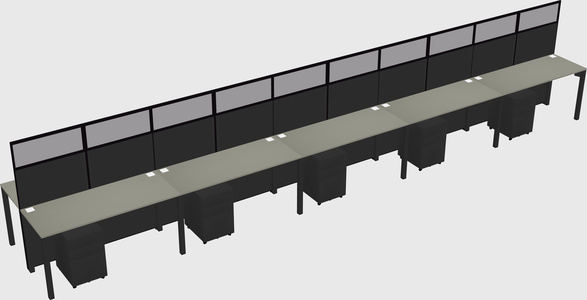 Shared rectangular cubicle