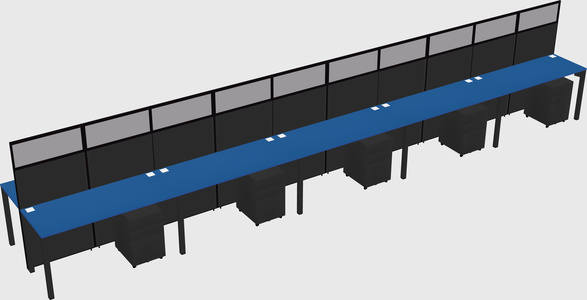 Shared rectangular cubicle