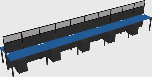 Shared rectangular cubicle