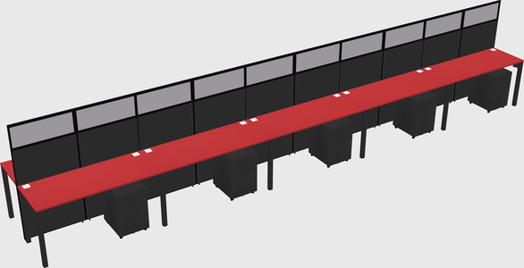 Shared rectangular cubicle