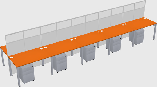 Shared rectangular cubicle