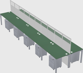 Shared rectangular cubicle