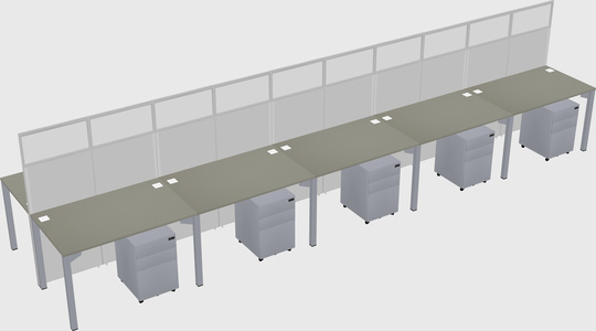 Shared rectangular cubicle