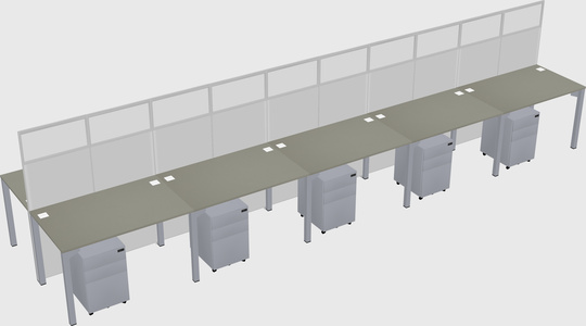 Shared rectangular cubicle
