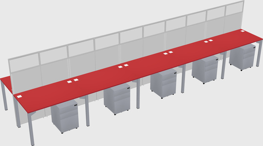 Shared rectangular cubicle