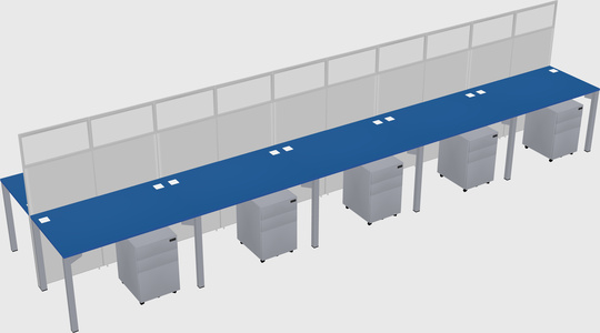 Shared rectangular cubicle