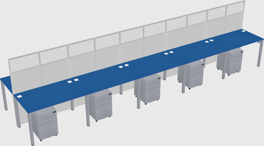 Shared rectangular cubicle