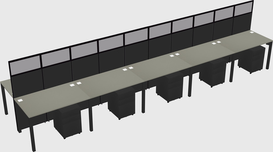 Shared rectangular cubicle