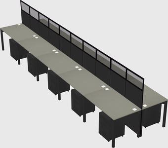 Shared rectangular cubicle