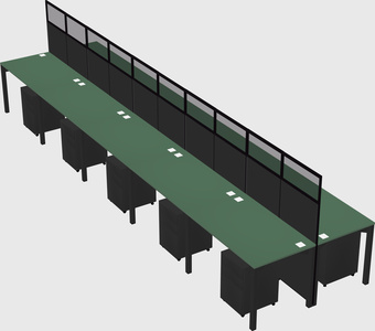 Shared rectangular cubicle