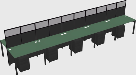 Shared rectangular cubicle