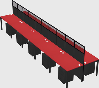 Shared rectangular cubicle