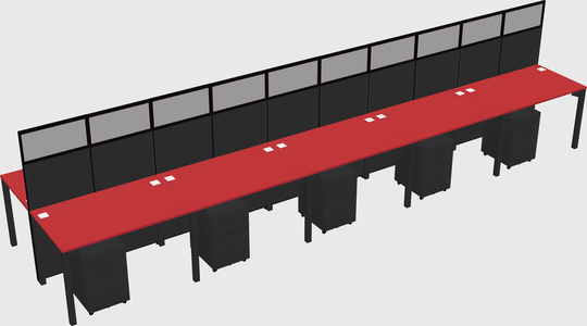 Shared rectangular cubicle