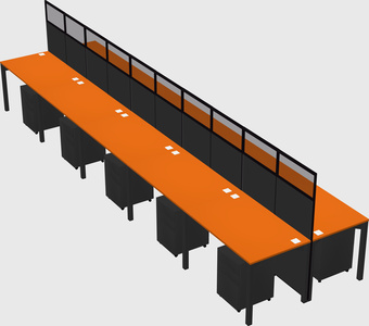 Shared rectangular cubicle