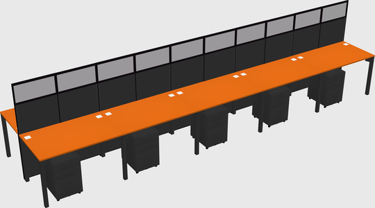 Shared rectangular cubicle