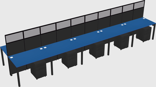 Shared rectangular cubicle