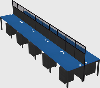 Shared rectangular cubicle