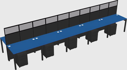 Shared rectangular cubicle